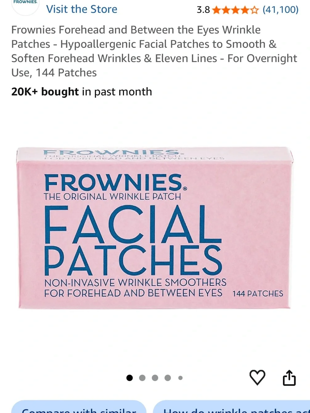 Frownies Pink Facial Patches – 144 Non-Invasive Wrinkle Smoothers
